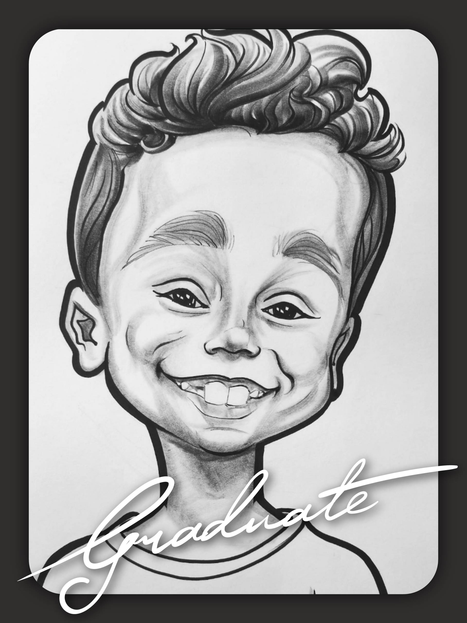 Head & Torso (Black & White) Caricature